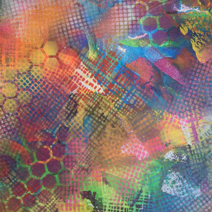 Introvision - 60x60cm - 2022 - Tableau abstrait moderne coloré