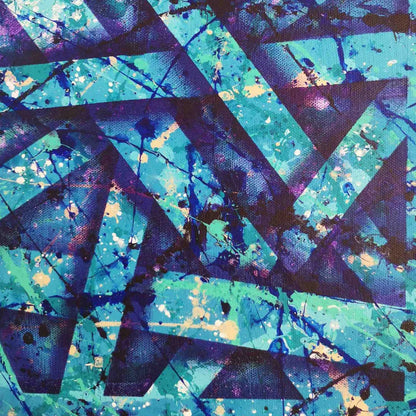Blue Alliance - 60x60cm - 2022 - Tableau abstrait moderne coloré géométrique
