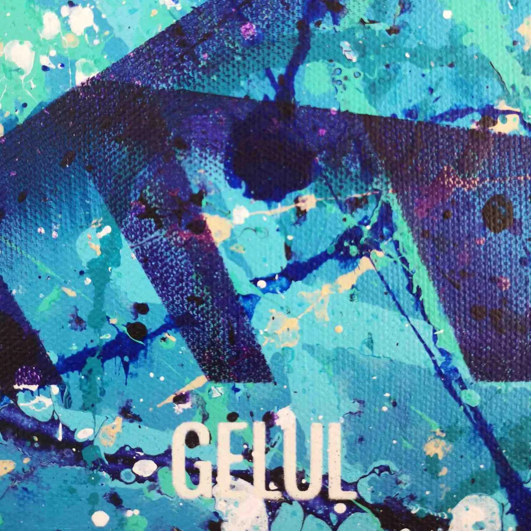 Blue Alliance - 60x60cm - 2022 - Tableau abstrait moderne coloré géométrique