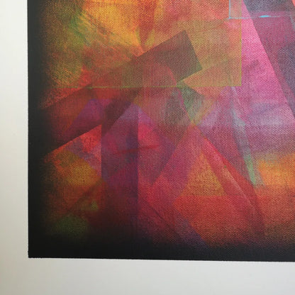 Cœur de cible - 80x80cm - 2022 - Tableau abstrait géométrique coloré moderne