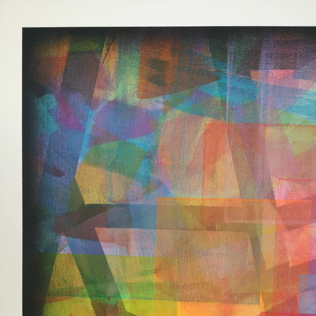 Cœur de cible - 80x80cm - 2022 - Tableau abstrait géométrique coloré moderne