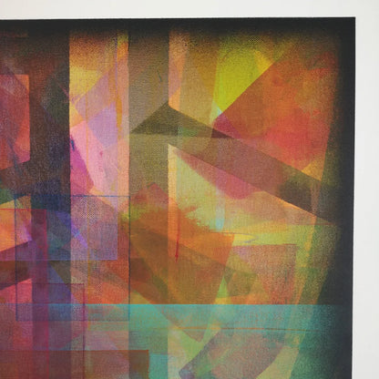 Cœur de cible - 80x80cm - 2022 - Tableau abstrait géométrique coloré moderne