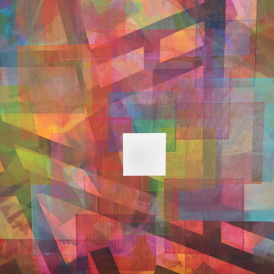 Cœur de cible - 80x80cm - 2022 - Tableau abstrait géométrique coloré moderne