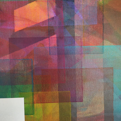 Cœur de cible - 80x80cm - 2022 - Tableau abstrait géométrique coloré moderne