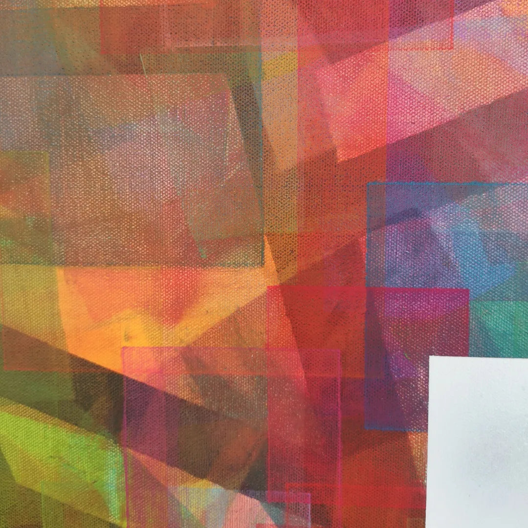 Cœur de cible - 80x80cm - 2022 - Tableau abstrait géométrique coloré moderne