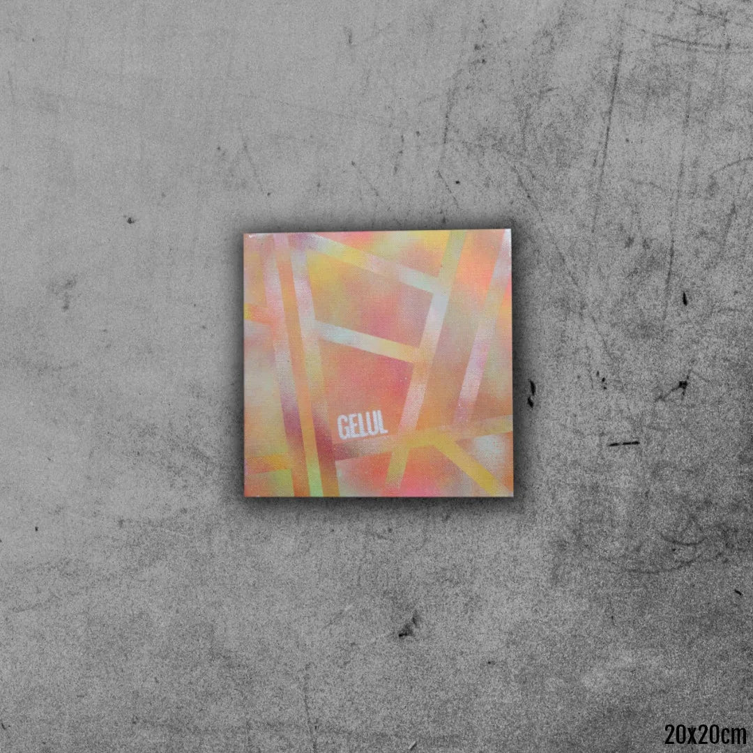 Rubique - 20x20cm - 2022 - Tableau abstrait géométrique moderne coloré
