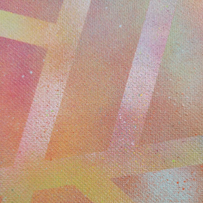 Rubique - 20x20cm - 2022 - Tableau abstrait géométrique moderne coloré