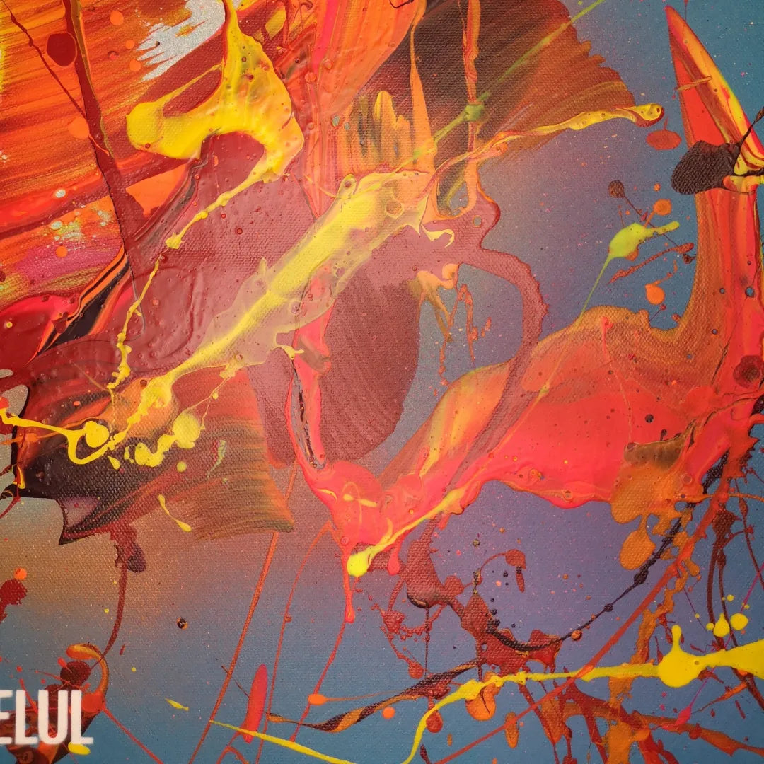 Cœur Battant - 60x60cm - 2022 - Tableau abstrait moderne coloré