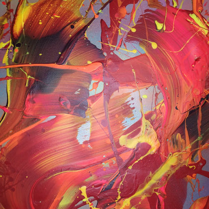 Cœur Battant - 60x60cm - 2022 - Tableau abstrait moderne coloré