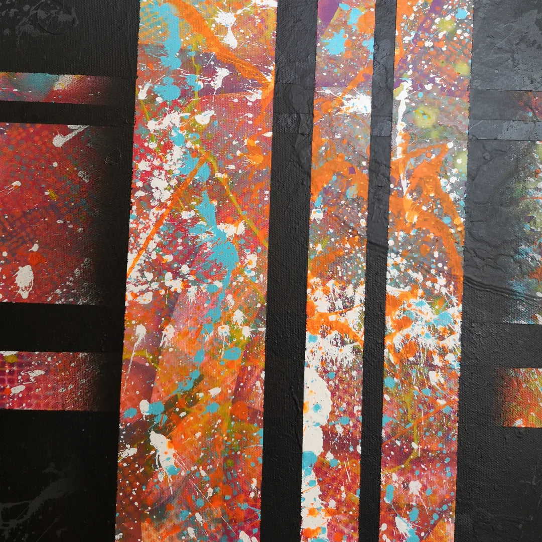 Kapla n3 - 80x80cm - 2022 - Tableau abstrait moderne géométrique coloré
