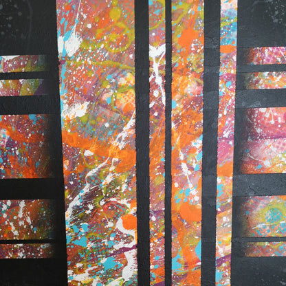 Kapla n3 - 80x80cm - 2022 - Tableau abstrait moderne géométrique coloré