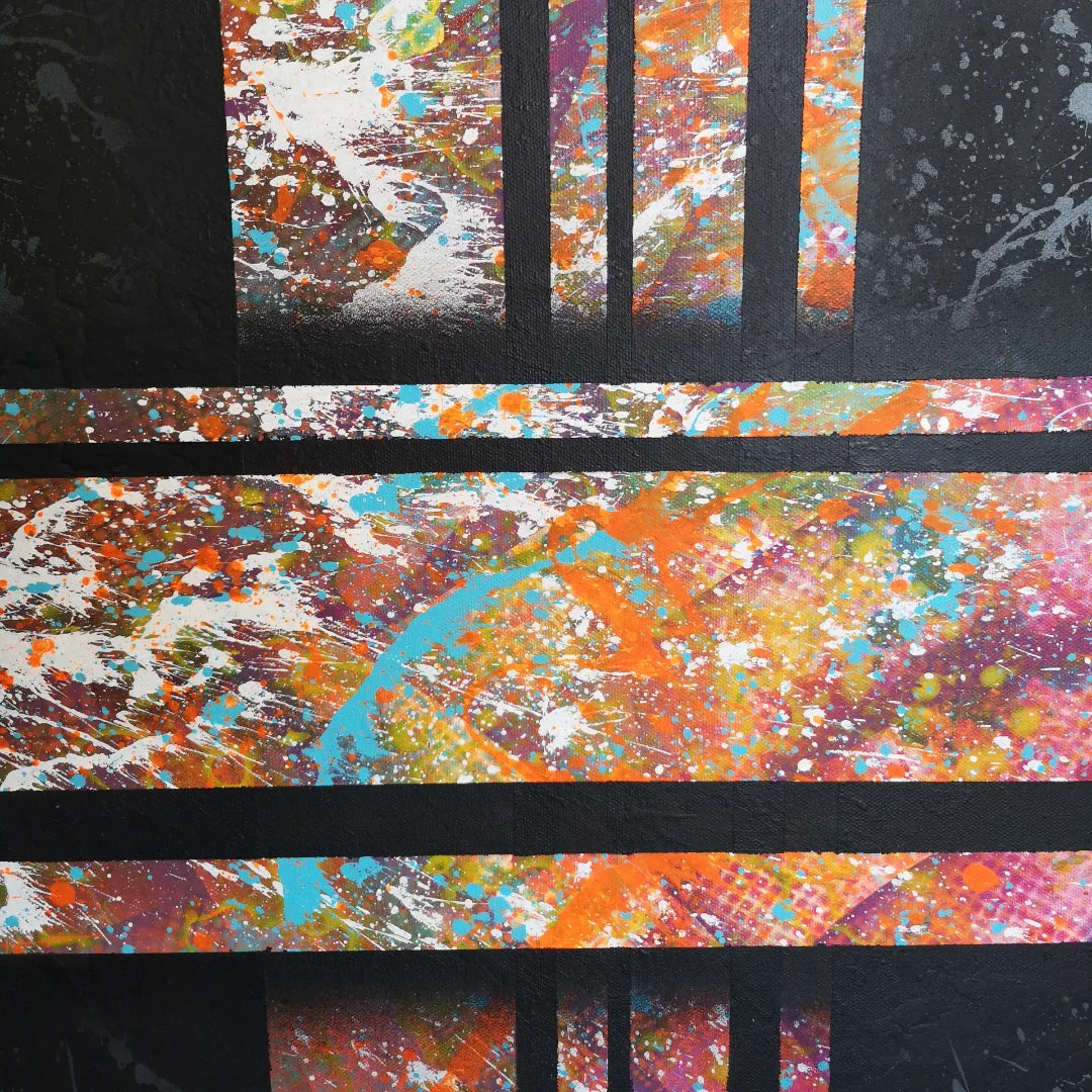 Kapla n3 - 80x80cm - 2022 - Tableau abstrait moderne géométrique coloré
