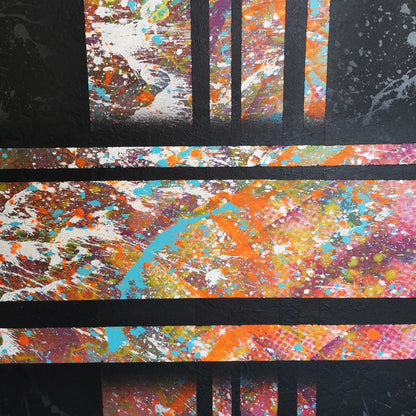Kapla n3 - 80x80cm - 2022 - Tableau abstrait moderne géométrique coloré