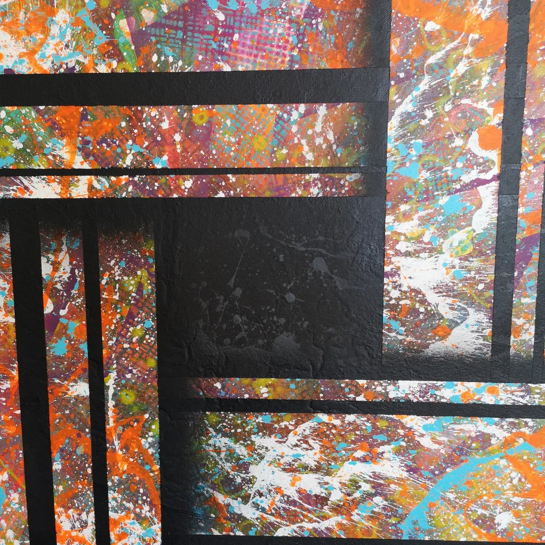 Kapla n3 - 80x80cm - 2022 - Tableau abstrait moderne géométrique coloré