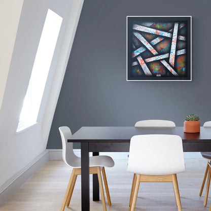 No Name - 80x80cm - 2022 - Tableau abstrait moderne coloré