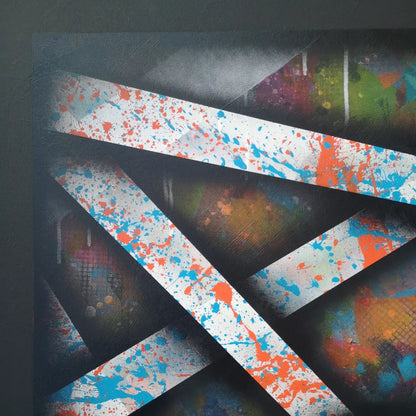 No Name - 80x80cm - 2022 - Tableau abstrait moderne coloré
