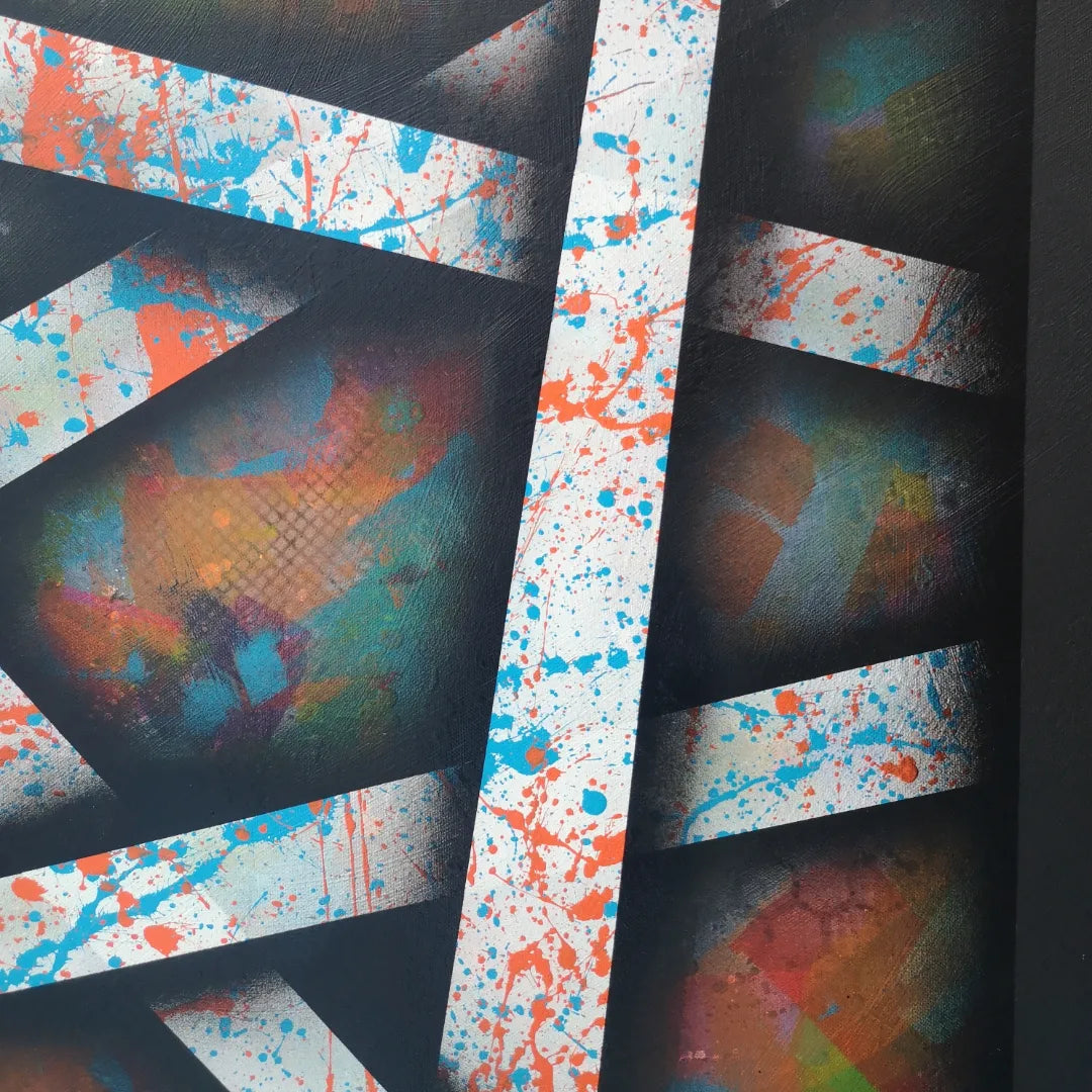 No Name - 80x80cm - 2022 - Tableau abstrait moderne coloré
