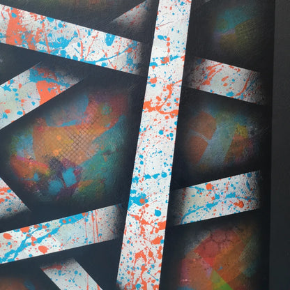 No Name - 80x80cm - 2022 - Tableau abstrait moderne coloré