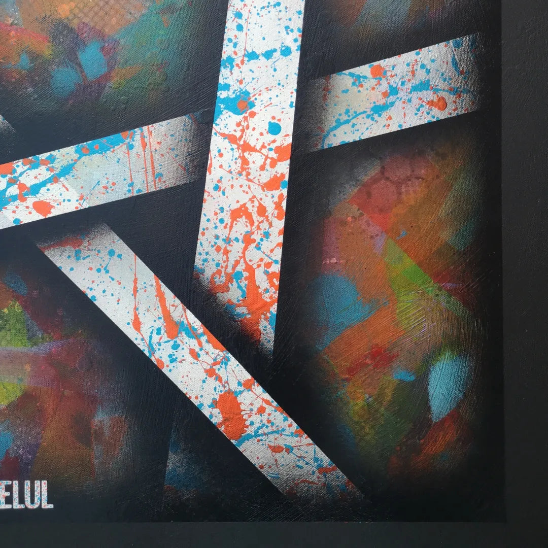 No Name - 80x80cm - 2022 - Tableau abstrait moderne coloré