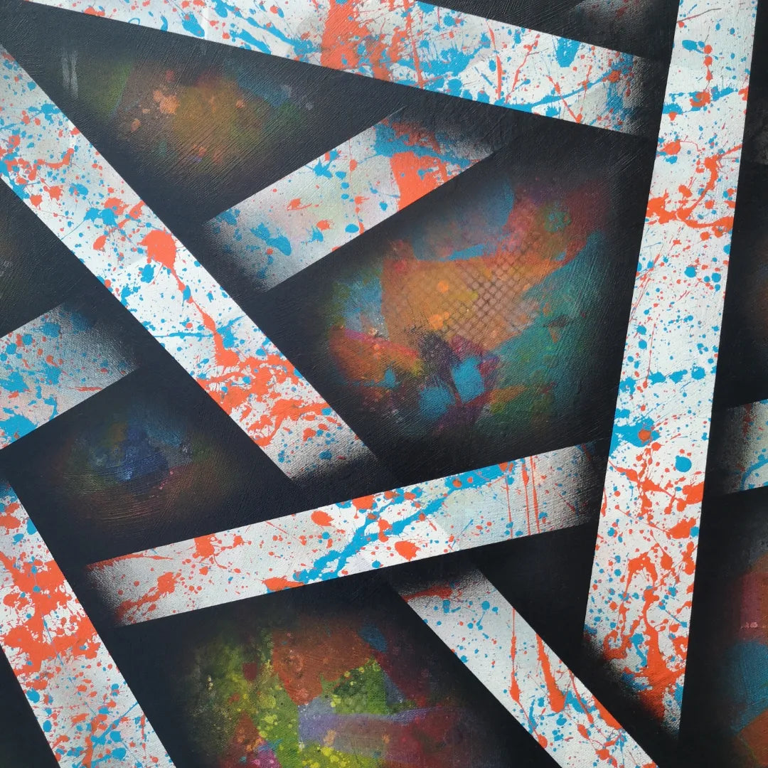 No Name - 80x80cm - 2022 - Tableau abstrait moderne coloré