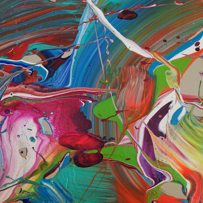 Amazone 120x40cm - 2022 - Tableau abstrait moderne coloré