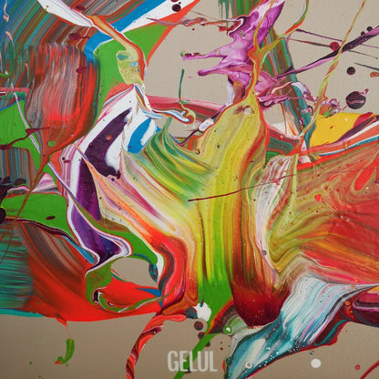 Amazone 120x40cm - 2022 - Tableau abstrait moderne coloré