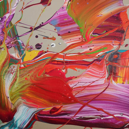 Amazone 120x40cm - 2022 - Tableau abstrait moderne coloré