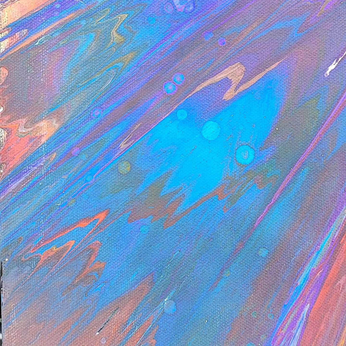 Effusion - 60x60cm - Tableau abstrait moderne coloré