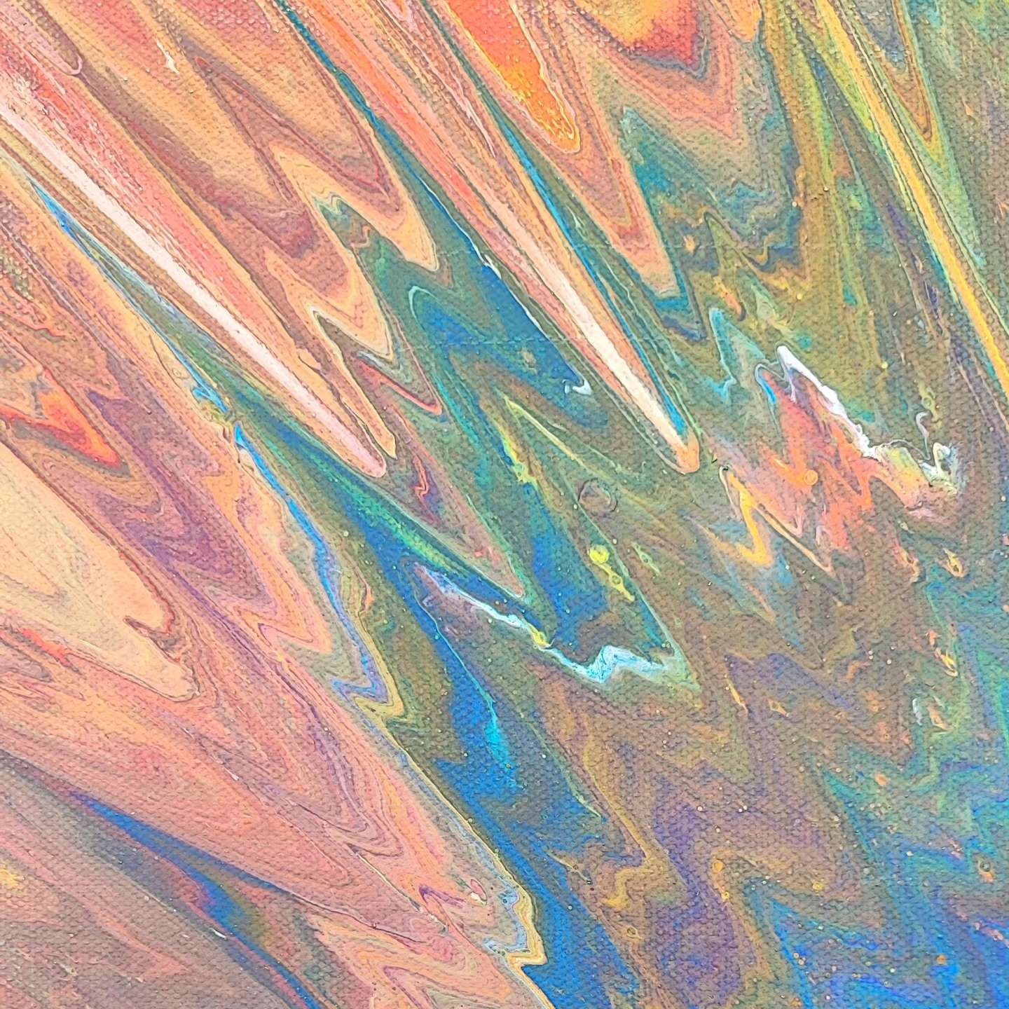 Effusion - 60x60cm - Tableau abstrait moderne coloré