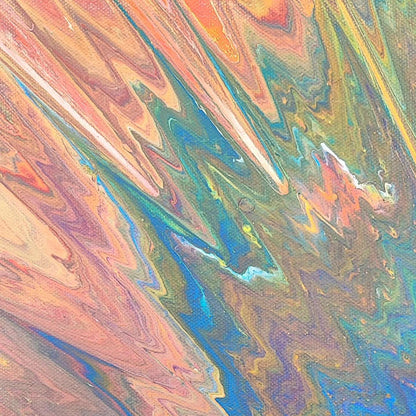 Effusion - 60x60cm - Tableau abstrait moderne coloré