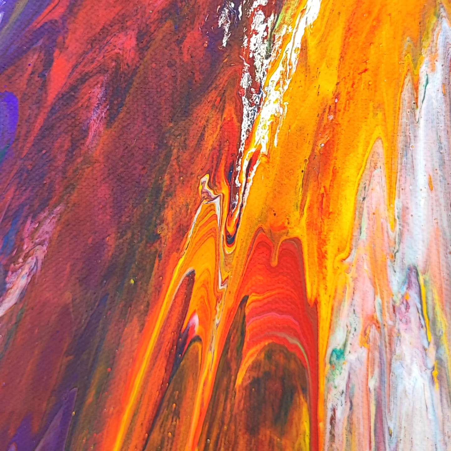 Effusion - 60x60cm - Tableau abstrait moderne coloré