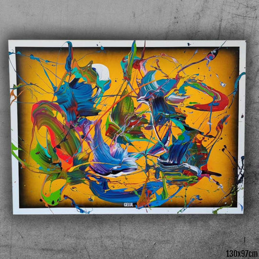 Happy Boy - 130x97cm - Tableau abstrait moderne coloré