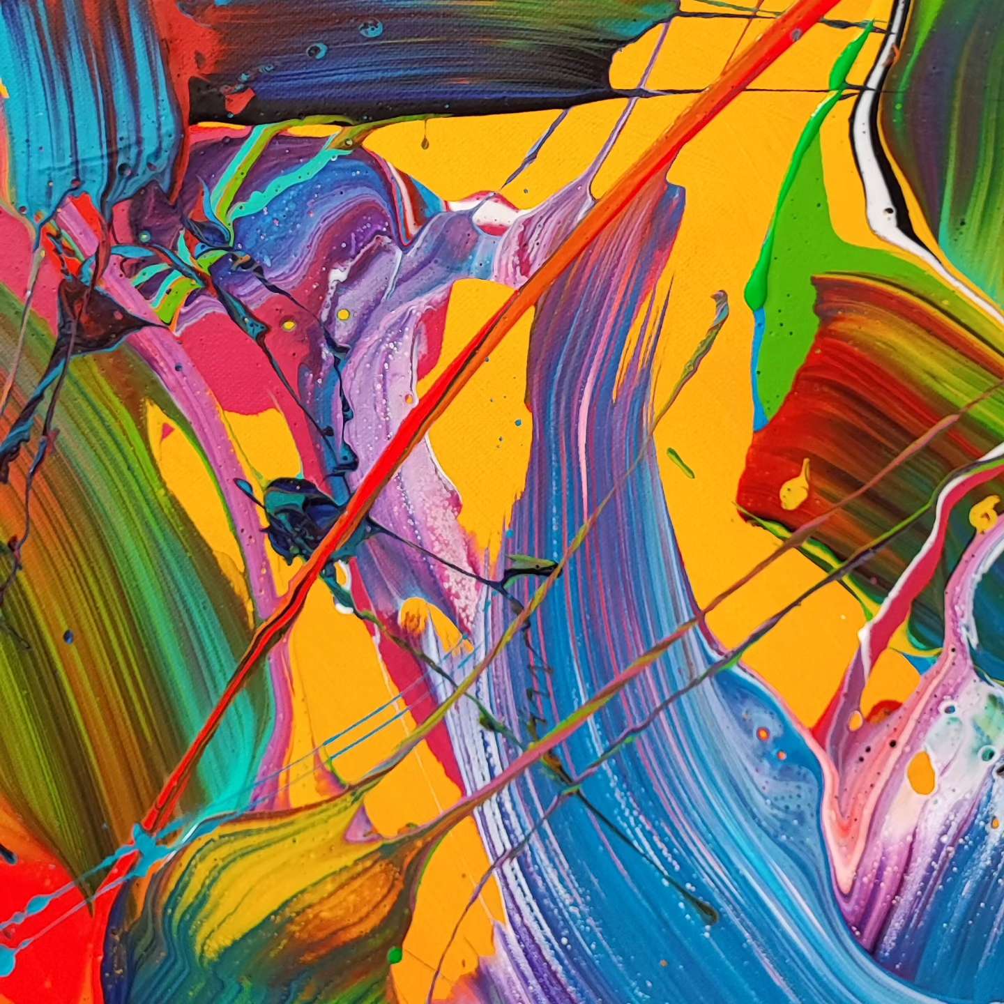 Happy Boy - 130x97cm - Tableau abstrait moderne coloré