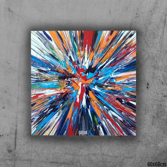 Vision - 60x60cm - Tableau abstrait moderne coloré