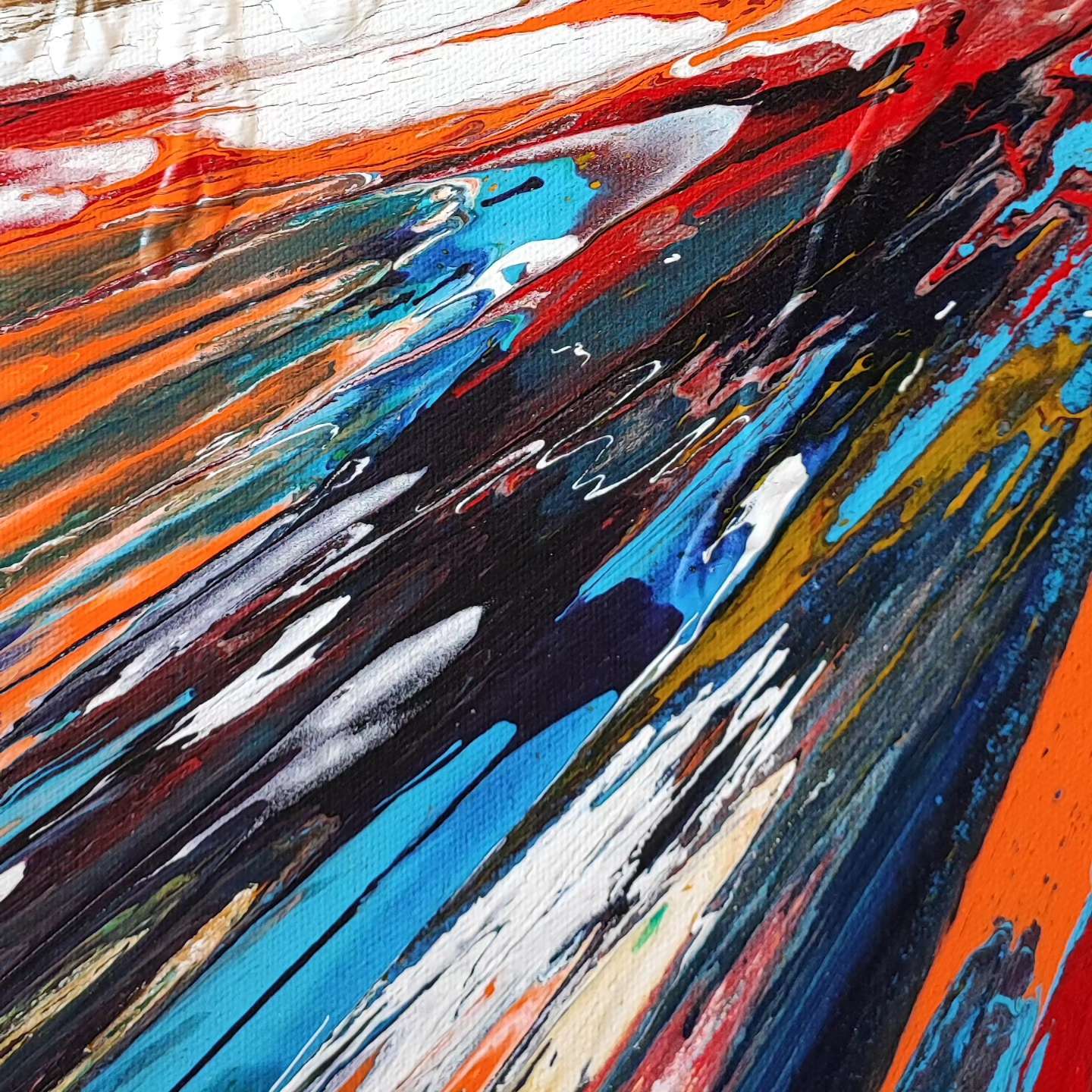 Vision - 60x60cm - Tableau abstrait moderne coloré