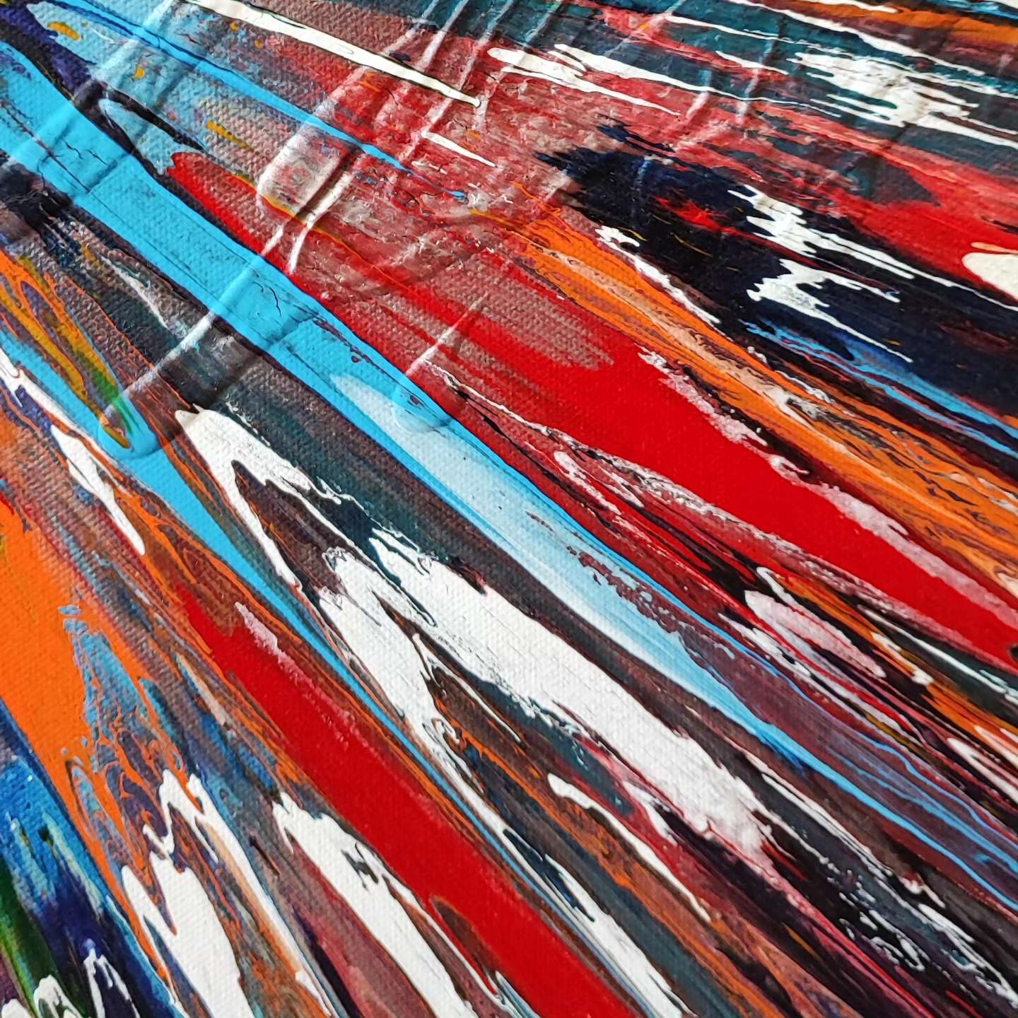 Vision - 60x60cm - Tableau abstrait moderne coloré