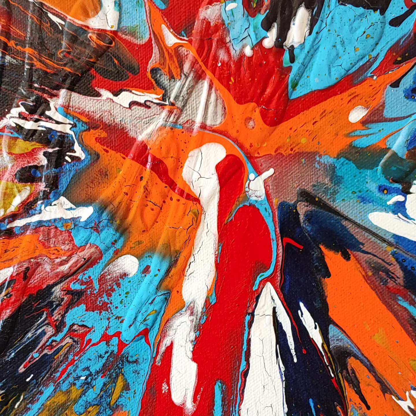 Vision - 60x60cm - Tableau abstrait moderne coloré