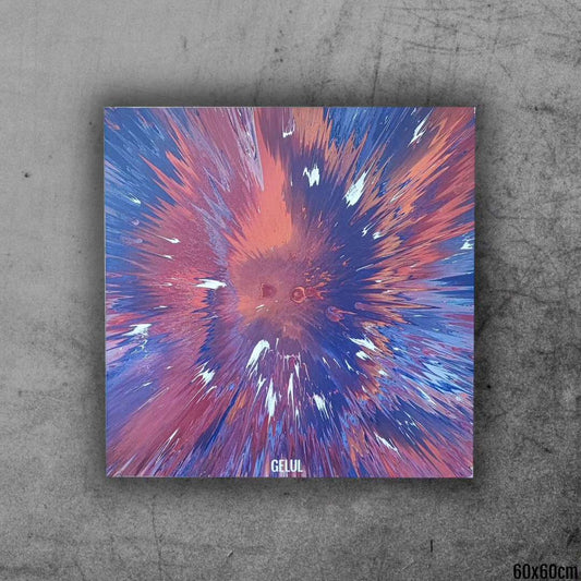 Vu de Phobos - 60x60cm - Tableau abstrait moderne coloré