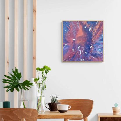 Vu de Phobos - 60x60cm - Tableau abstrait moderne coloré