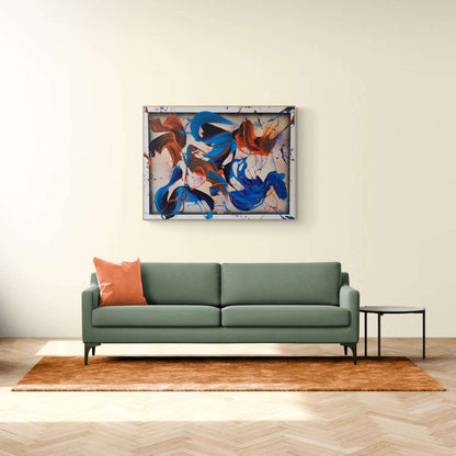 Japanese Fluid - 130x97cm - Tableau abstrait moderne coloré