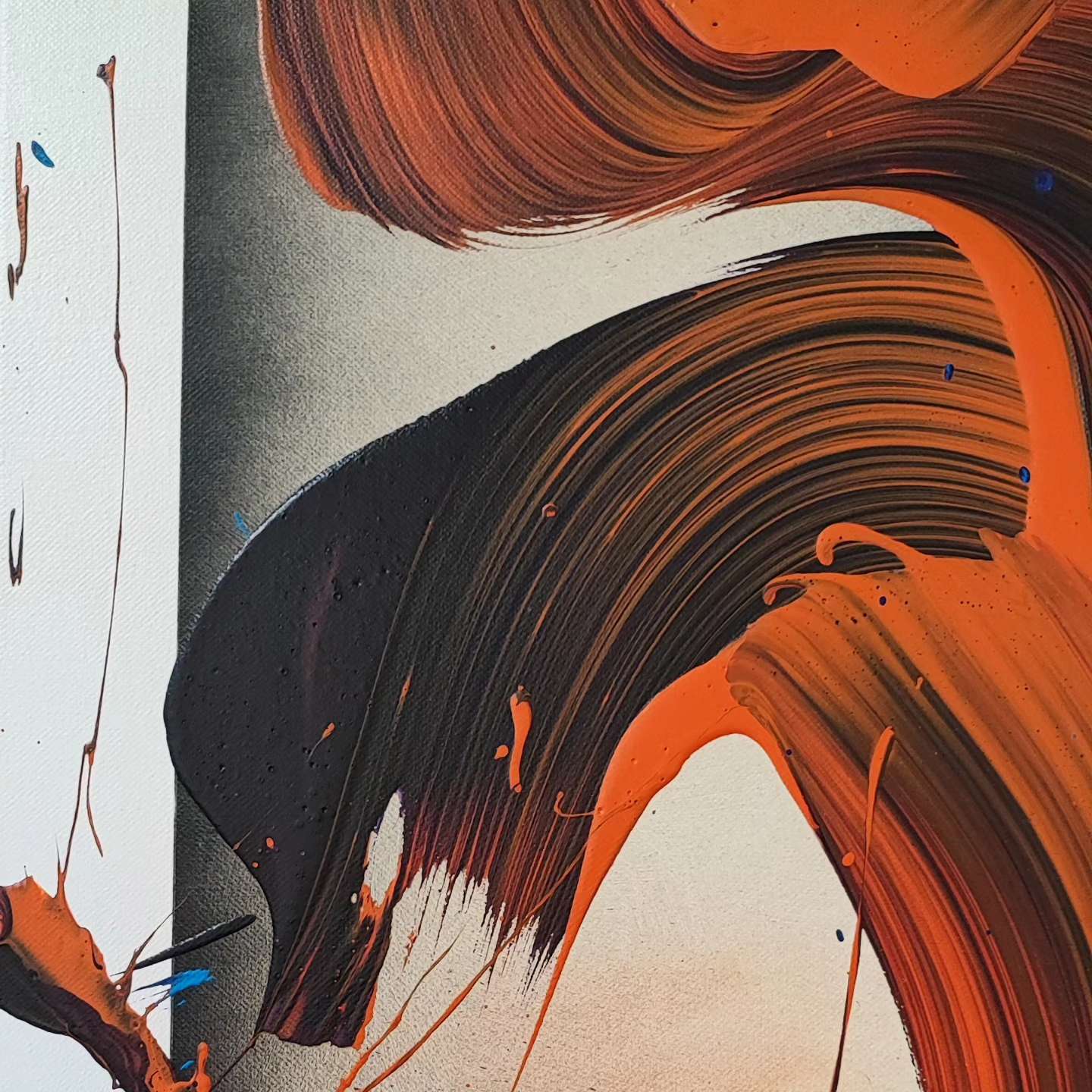 Japanese Fluid - 130x97cm - Tableau abstrait moderne coloré