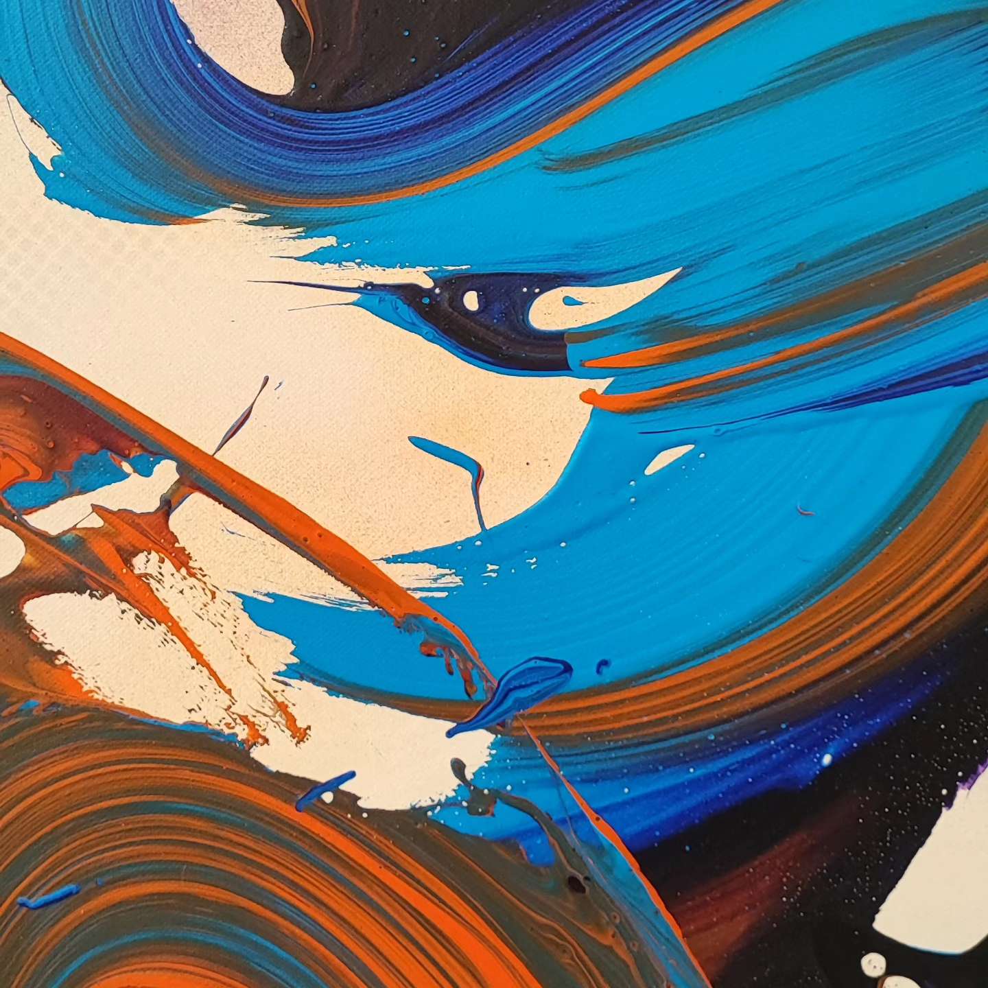 Japanese Fluid - 130x97cm - Tableau abstrait moderne coloré