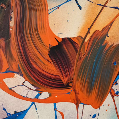 Japanese Fluid - 130x97cm - Tableau abstrait moderne coloré