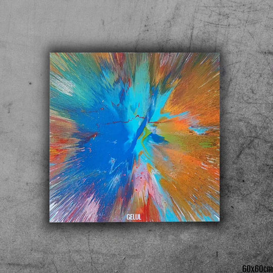 Etendu - 60x60cm - 2023 - Tableau abstrait moderne coloré