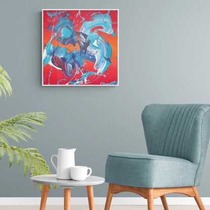 Benguela - 60x60cm - 2023 - Tableau abstrait moderne coloré