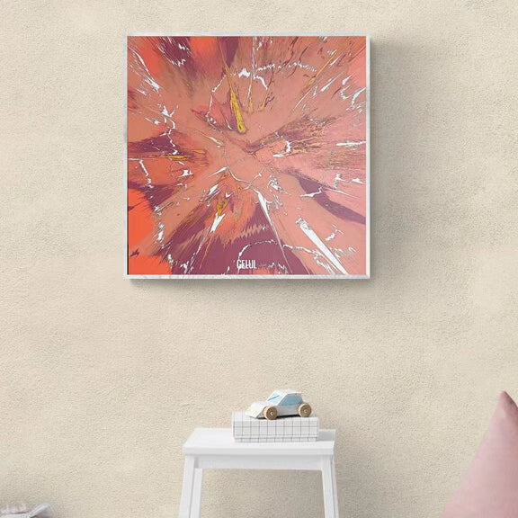 SlowMotion - 60x60cm - 2023 - Tableau abstrait moderne coloré