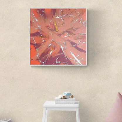 SlowMotion - 60x60cm - 2023 - Tableau abstrait moderne coloré