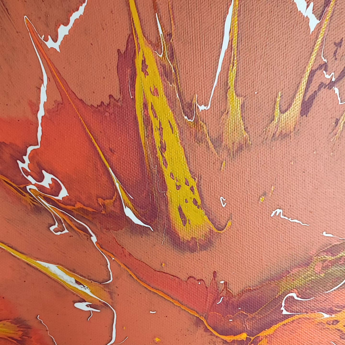 SlowMotion - 60x60cm - 2023 - Tableau abstrait moderne coloré
