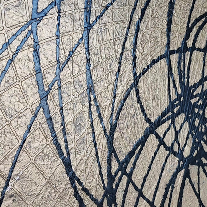 Routourne - 100x100cm - 2023 - Tableau abstrait moderne doré