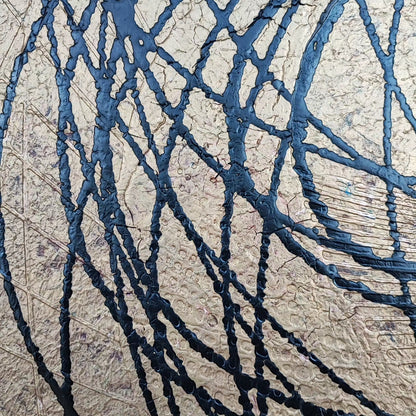 Routourne - 100x100cm - 2023 - Tableau abstrait moderne doré